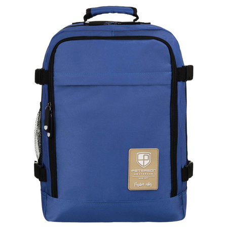 Reiserucksack aus wasserabweisendem Polyester in Blau mit verstellbaren Schultergurten – Peterson