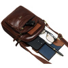 Braune Herren-Tasche aus echtem Leder mit Etui im Set – Peterson