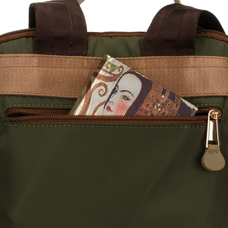 Grüner Damen-Rucksack mit verstellbaren Trägern und Reißverschluss – Peterson