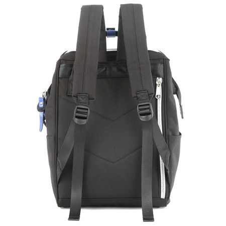 Städtischer, schwarzer Rucksack mit verstellbaren Schultergurten – Himawari