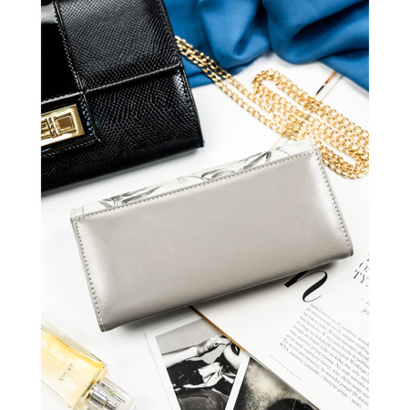 Elegante, weiße Damen Geldbörse aus Kunst- und Echtleder mit RFID-Schutz – Peterson