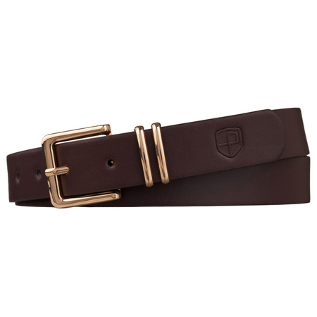 Brauner, schmaler Damen-Gürtel aus Öko-Leder - Peterson