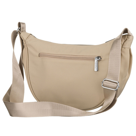 Damen-Umhängetasche aus Polyester in Beige, ein Hauptfach mit einer Außentasche - Peterson