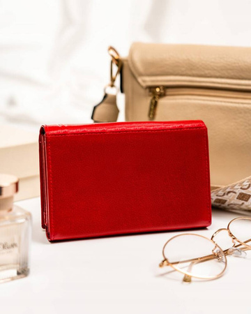 Große Damen Geldbörse aus Leder mit Druckknopf – Rovicky