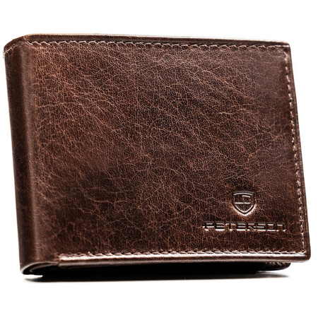 Braune Herren-Geldbörse aus Naturleder mit RFID-System ausgestattet – Peterson