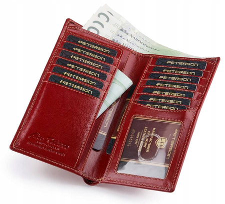 Schlanke Damen Geldbörse aus Echtleder – Peterson
