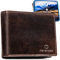 Große Herren-Geldbörse aus echtem Leder in Braun mit RFID-System - Peterson