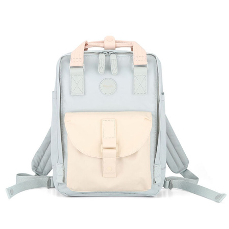 Hellblau-beiger wasserabweisender City Rucksack mit Laptopfach – Himawari