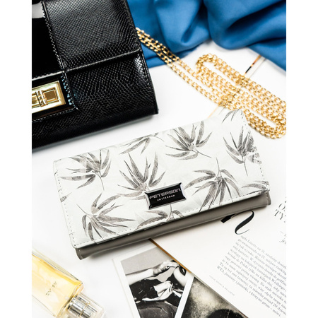 Große, weiße Damen Geldbörse aus Kunst- und Echtleder mit RFID-Schutz – Peterson