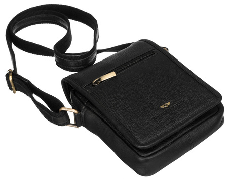 Herren Umhängetasche aus Leder mit Fächern – Peterson