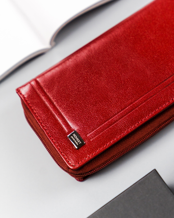 Große Damen Geldbörse aus Leder mit Reißverschluss – Rovicky