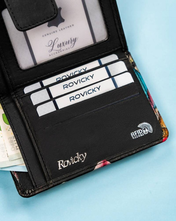 Große, vertikale Damen Geldbörse aus echtem Leder – Rovicky