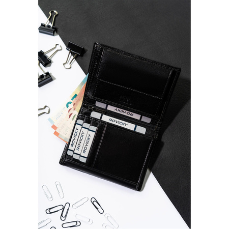 Elegante Herren Geldbörse für Karten mit RFID-Schutz – Rovicky