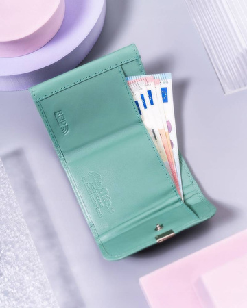 Kleine Damen Geldbörse aus Leder mit Druckknopf – Peterson