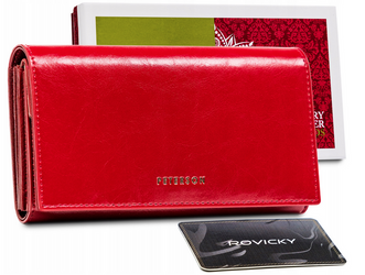 Rote Damen Geldbörse aus Leder mit Klappe – Peterson