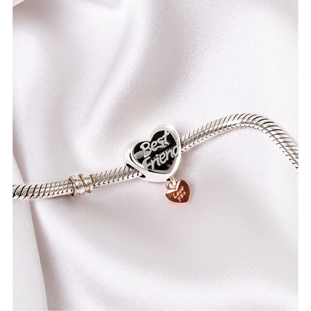 Silberner Charm Herz mit Gravur „Best Friend” für Modulararmband – Peterson