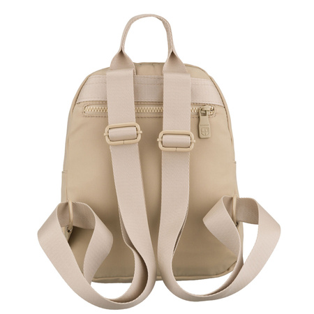 Kleiner Damen-Rucksack aus Polyester in Ecru, ein Hauptfach – Peterson