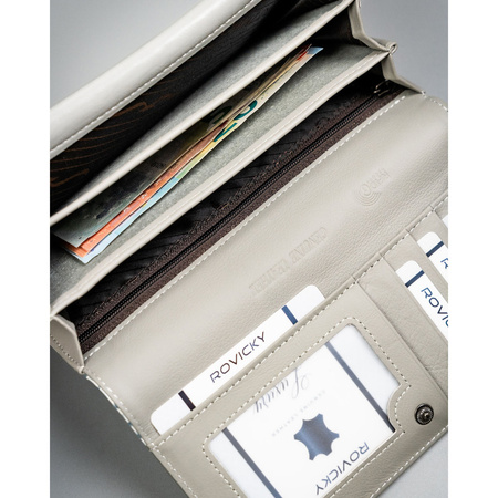 Damen-Geldbörse aus Leder mit Blumenmuster, passend für den Fahrzeugschein - 4U Cavaldi