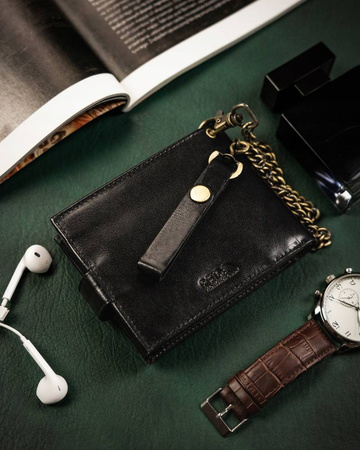 Horizontale Herren Geldbörse aus Leder mit Kette – Peterson