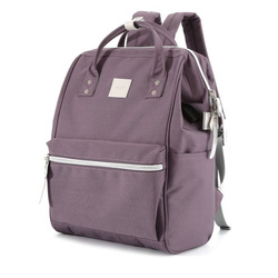 Lila Rucksack mit verstellbaren Schultergurten und Reißverschluss – Himawari