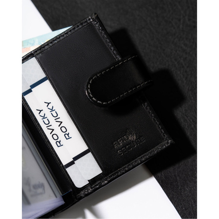 Elegantes Dokumentenetui in Schwarz aus Naturleder - Rovicky