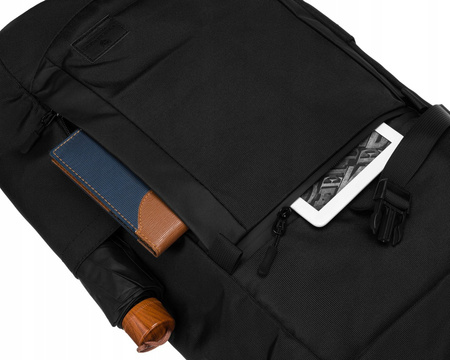 Schwarzer Sport-Rucksack im Rolltop-Stil mit verstellbaren Schultergurten – Peterson