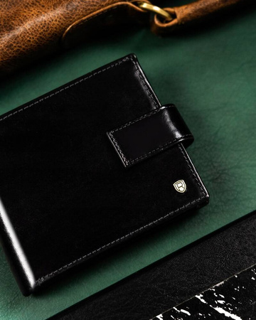 Große Herren Geldbörse aus Leder mit Druckknopf – Rovicky