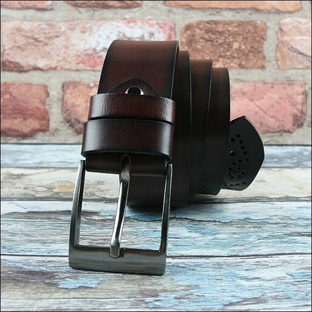 Klassischer Herren Ledergürtel mit Zierlöchern – Rovicky