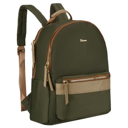Grüner, städtischer Damenrucksack aus Polyester mit Reißverschlüssen verschließbar – Peterson