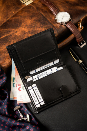 Herren Geldbörse aus Leder mit RFID-Schutz – Rovicky