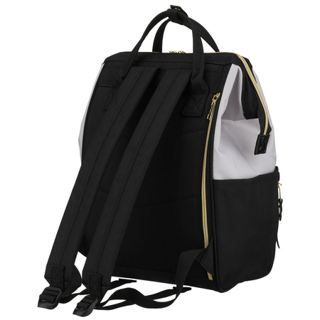 Damen-Rucksack aus Polyester in Grau-Schwarz, ideal als Handgepäck - Peterson