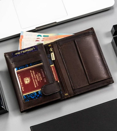 Große vertikale Herren Geldbörse aus echtem Leder – Peterson