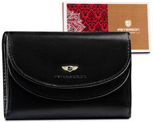 Klassische Damen Geldbörse aus Leder mit Druckknopf – Peterson