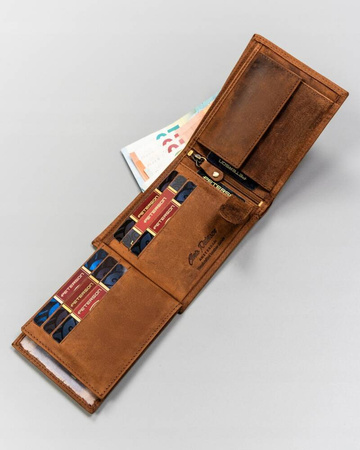 Geschenkset: Große Herren Geldbörse aus Leder und Schlüsselanhänger – Peterson