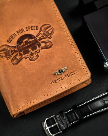 Herren Geldbörse ohne Verschluss aus Nubukleder – Peterson