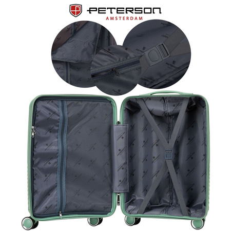 Peterson - Set aus Reisekoffern aus ABS-Kunststoff in Grün