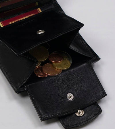 Damen Geldbörse mit Druckknopf aus echtem Leder – Peterson