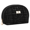 Schwarze Damen-Kosmetiktasche mit Karomuster aus synthetischem Material, ein Fach – Rovicky