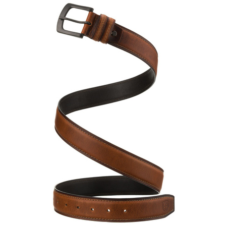 Herren-Gürtel aus Leder, braun, mit klassischer Schnalle und zwei Schlaufen - Peterson