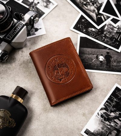 Große Herren Geldbörse aus Leder mit geprägtem Sternzeichen – Peterson