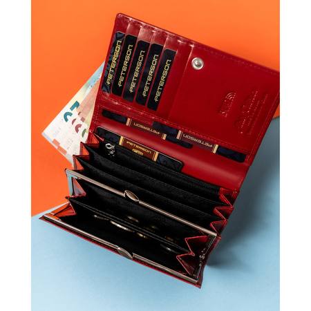 Rote Damen Geldbörse aus echtem Leder mit RFID – Peterson