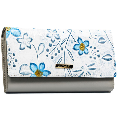 Damen-Geldbörse aus Leder mit Blumenmuster, passend für den Fahrzeugschein - 4U Cavaldi
