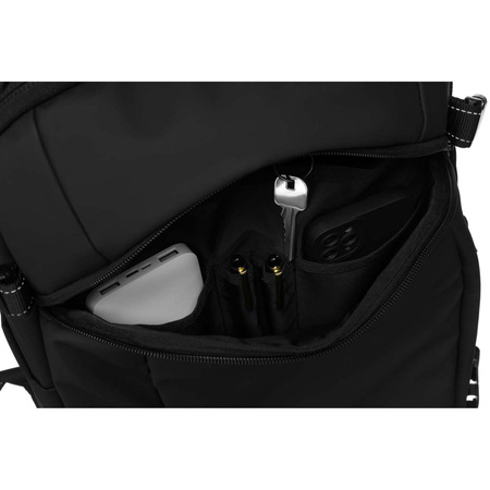 Reiserucksack in Schwarz mit Vakuumfach und USB-Anschluss – Peterson