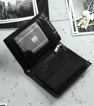 Große Herren Geldbörse aus Leder mit RFID-Schutz – Rovicky