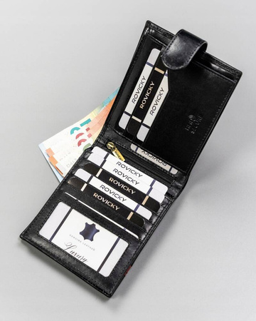 Große elegante Herren Geldbörse aus Echtleder – Rovicky