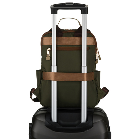 Grüner Damen-Rucksack mit verstellbaren Trägern und Reißverschluss – Peterson