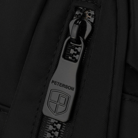 Schwarzer Damen-Rucksack aus Polyester, einteilig und mit Reißverschluss – Peterson