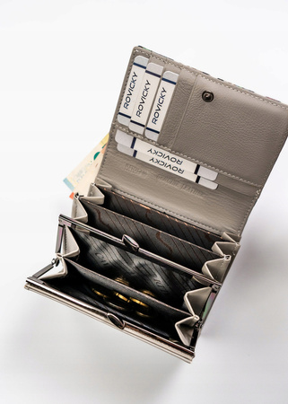 Mehrfarbige Damen Geldbörse aus Echt- und Öko-Leder mit Druckknopf – 4U Cavaldi