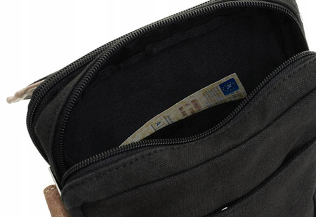 Herren Umhängetasche aus Stoff und echtem Leder – Always Wild