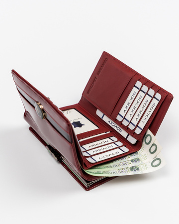 Elegante Damen Geldbörse aus Leder mit Bügelverschluss – Cavaldi